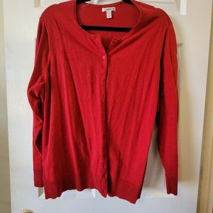 Croft and Barrow classic red cardigan 2x